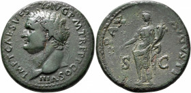 Titus, 79-81. Sestertius (Orichalcum, 35 mm, 22.05 g, 6 h), Rome, 80-81. IMP T CAES VESP AVG P M TR P P P COS VIII Laureate head of Titus to left. Rev...
