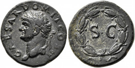 Domitian, as Caesar, 69-81. 'As' (Bronze, 20 mm, 5.35 g, 6 h), Rome mint, for Antiochia, 74. CAESAR DOMIT COS II Laureate head of Domitian to left. Re...