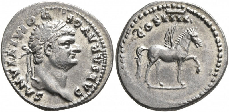Domitian, as Caesar, 69-81. Denarius (Silver, 20 mm, 3.46 g, 6 h), Rome, 76-77. ...
