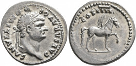 Domitian, as Caesar, 69-81. Denarius (Silver, 20 mm, 3.46 g, 6 h), Rome, 76-77. CAESAR AVG F DOMITIANVS Laureate head of Domitian to right. Rev. COS I...