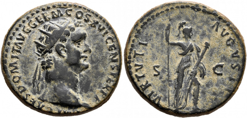 Domitian, 81-96. Dupondius (Orichalcum, 27 mm, 10.66 g, 5 h), Rome, 92-94. IMP C...