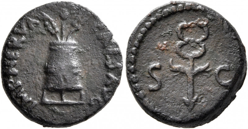 Nerva, 96-98. Quadrans (Copper, 15 mm, 2.31 g, 6 h), Rome. IMP NERVA CAES AVG Mo...