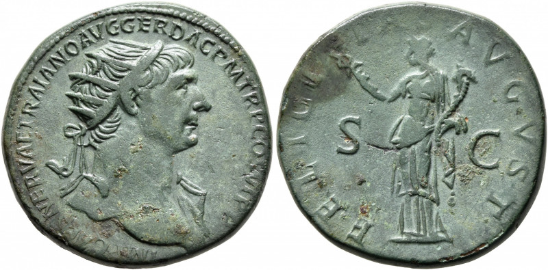 Trajan, 98-117. Dupondius (Orichalcum, 26 mm, 13.44 g, 7 h), Rome, 112/113-114. ...
