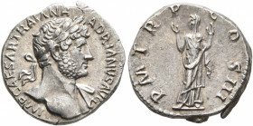 Hadrian, 117-138. Denarius (Silver, 17 mm, 3.20 g, 6 h), Rome, 119-circa mid 120. IMP CAESAR TRAIAN HADRIANVS AVG Laureate bust of Hadrian to right, w...