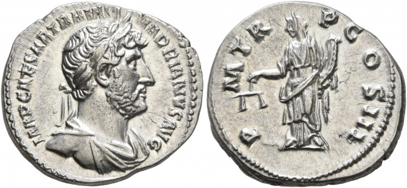 Hadrian, 117-138. Denarius (Silver, 19 mm, 3.20 g, 5 h), Rome, 119-123. IMP CAES...