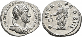 Hadrian, 117-138. Denarius (Silver, 19 mm, 3.20 g, 5 h), Rome, 119-123. IMP CAESAR TRAIAN HADRIANVS AVG Laureate and draped bust of Hadrian to right. ...