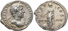 Hadrian, 117-138. Denarius (Silver, 18 mm, 3.09 g, 6 h), Rome, late 121-123. IMP CAESAR TRAIAN HADRIANVS AVG Laureate and draped bust of Hadrian to ri...