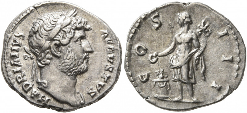Hadrian, 117-138. Denarius (Silver, 19 mm, 3.45 g, 5 h), Rome, circa 124-125. HA...
