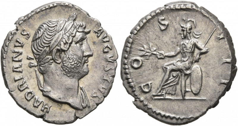 Hadrian, 117-138. Denarius (Silver, 19 mm, 3.41 g, 6 h), Rome, circa 125-126/7. ...