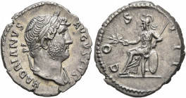 Hadrian, 117-138. Denarius (Silver, 19 mm, 3.41 g, 6 h), Rome, circa 125-126/7. HADRIANVS AVGVSTVS Laureate head of Hadrian to right, with slight drap...