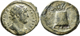 Hadrian, 117-138. Semis (Orichalcum, 20 mm, 5.06 g, 7 h), Rome, for eastern circulation, circa 125-127. HADRIANVS AVGVSTVS Radiate and draped bust of ...