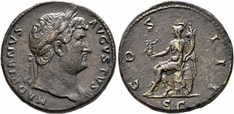 Hadrian, 117-138. Sestertius (Orichalcum, 32 mm, 23.23 g, 6 h), Rome, circa 126-...