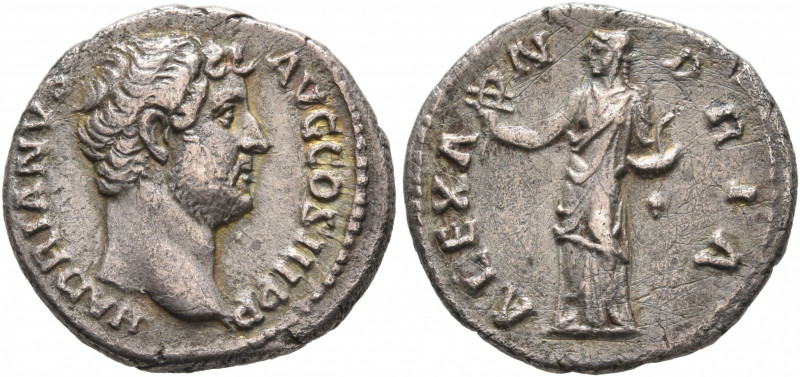 Hadrian, 117-138. Denarius (Silver, 17 mm, 3.35 g, 6 h), Rome, 130-133. HADRIANV...