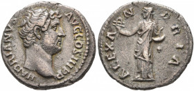 Hadrian, 117-138. Denarius (Silver, 17 mm, 3.35 g, 6 h), Rome, 130-133. HADRIANVS AVG COS III P P Bare head of Hadrian to right. Rev. ALEXANDRIA Alexa...