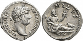 Hadrian, 117-138. Denarius (Silver, 18 mm, 3.29 g, 6 h), Rome, circa 130-133. HADRIANVS AVG COS III P P Laureate head of Hadrian to right. Rev. NILVS ...