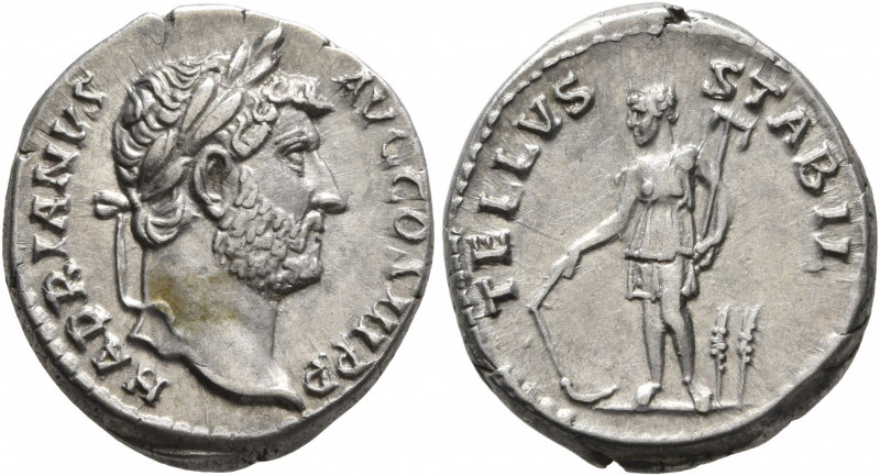 Hadrian, 117-138. Denarius (Silver, 17 mm, 3.52 g, 6 h), Rome, 134-138. HADRIANV...