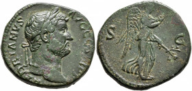 Hadrian, 117-138. As (Copper, 25 mm, 11.41 g, 7 h), Rome, 136. HADRIANVS AVG COS III P P Laureate head of Hadrian to right. Rev. S - C Pax-Nemesis, wi...
