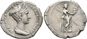 Sabina, Augusta, 128-136/7. Denarius (Silver, 20 mm, 3.32 g, 5 h), Rome, 128-circa 129. SABINA AVGVSTA HADRIANI AVG P P Diademed and draped bust of Sa...