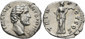 Antoninus Pius, as Caesar, 138. Denarius (Silver, 17 mm, 3.54 g, 5 h), Rome, 138. IMP T AEL CAES ANTONINVS Bare head of Antoninus Pius to right. Rev. ...
