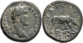 Antoninus Pius, 138-161. Sestertius (Orichalcum, 33 mm, 29.08 g, 5 h), Rome, 140-144. ANTONINVS AVG PIVS P P Laureate head of Antoninus Pius to right....