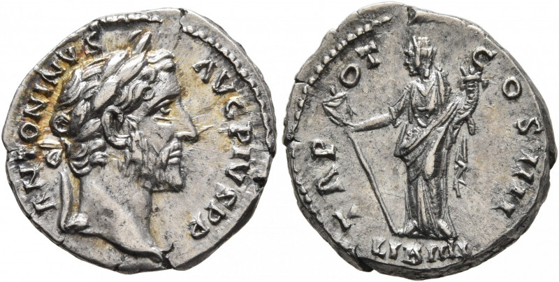 Antoninus Pius, 138-161. Denarius (Silver, 18 mm, 3.31 g, 11 h), Rome, 145-161. ...