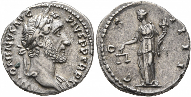 Antoninus Pius, 138-161. Denarius (Silver, 18 mm, 3.46 g, 12 h), Rome, 148-149. ...