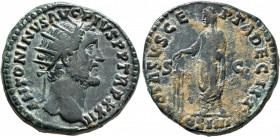 Antoninus Pius, 138-161. Dupondius (Orichalcum, 25 mm, 13.36 g, 11 h), Rome, 158-159. ANTONINVS AVG PIVS P P TR P XXII Radiate head of Antoninus Pius ...
