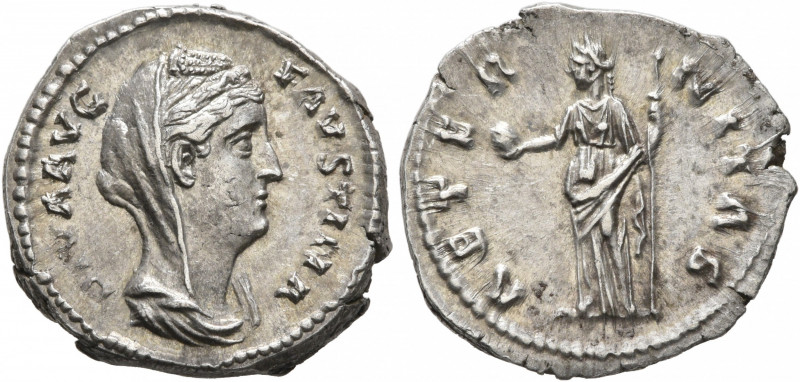 Diva Faustina Senior, died 140/1. Denarius (Silver, 18 mm, 3.29 g, 5 h), Rome. D...