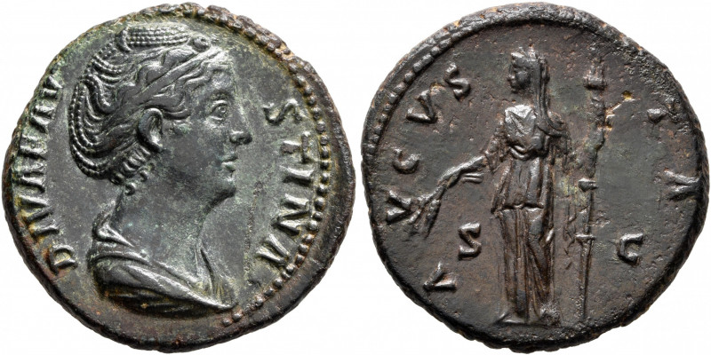 Diva Faustina Senior, died 140/1. As (Copper, 27 mm, 12.01 g, 5 h), Rome. DIVA F...