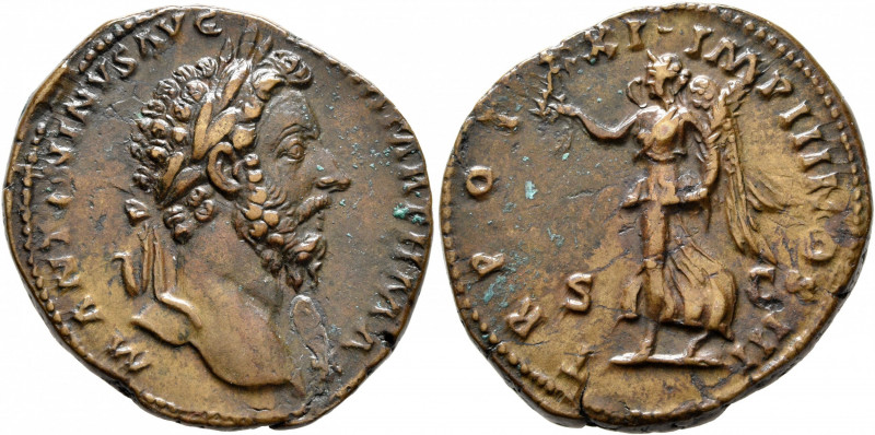 Marcus Aurelius, 161-180. Sestertius (Orichalcum, 31 mm, 19.73 g, 12 h), Rome, 1...