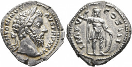 Marcus Aurelius, 161-180. Denarius (Silver, 19 mm, 3.37 g, 11 h), Rome, 171-172. M ANTONINVS AVG TR P XXVI Laureate head of Marcus Aurelius to right. ...