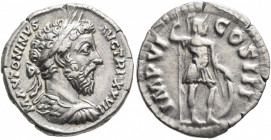 Marcus Aurelius, 161-180. Denarius (Silver, 17 mm, 2.97 g, 12 h), Rome, 172-173. M ANTONINVS AVG TR P XXVII Laureate and cuirassed bust of Marcus Aure...