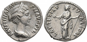 Faustina Junior, Augusta, 147-175. Denarius (Silver, 18 mm, 3.58 g, 7 h), Rome, circa 147-161. FAVSTINAE AVG PII AVG FIL Diademed and draped bust of F...