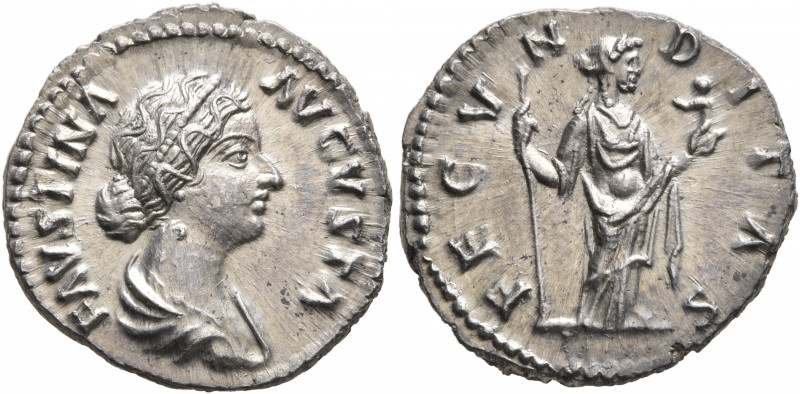 Faustina Junior, Augusta, 147-175. Denarius (Silver, 18 mm, 2.64 g, 5 h), Rome, ...