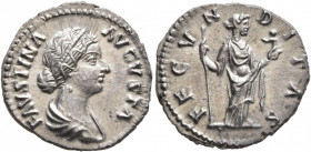 Faustina Junior, Augusta, 147-175. Denarius (Silver, 18 mm, 2.64 g, 5 h), Rome, 161-175. FAVSTINA AVGVSTA Diademed and draped bust of Faustina Junior ...