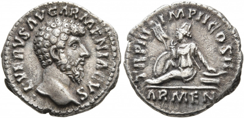 Lucius Verus, 161-169. Denarius (Silver, 18 mm, 3.26 g, 6 h), Rome, autumn-Decem...