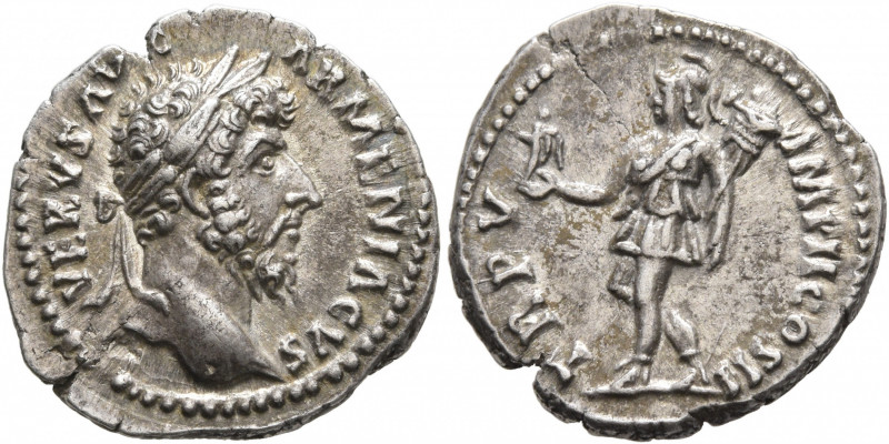 Lucius Verus, 161-169. Denarius (Silver, 18 mm, 2.99 g, 5 h), Rome, 164-165. L V...