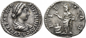 Lucilla, Augusta, 164-182. Denarius (Silver, 17 mm, 3.40 g, 11 h), Rome. LVCILLAE AVG ANTONINI AVG F Draped bust of Lucilla to right. Rev. PIETAS Piet...