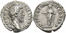 Commodus, 177-192. Denarius (Silver, 18 mm, 3.17 g, 12 h), Rome, 186-187. M COMM•ANT P FEL AVG BRIT Laureate head of Commodus to right. Rev. P M TR P ...
