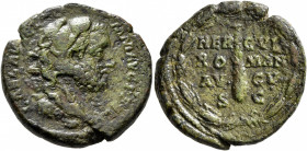 Commodus, 177-192. As (Copper, 26 mm, 11.12 g, 1 h), Rome, 192. L AEL AVREL COMM AVG P FEL Head of Commodus to right, wearing lion skin headdress. Rev...