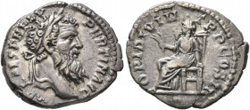 Pertinax, 193. Denarius (Silver, 18 mm, 3.25 g, 6 h), Rome. IMP CAES P HELV PERTIN AVG Laureate head of Pertinax to right. Rev. OPI DIVIN•TR P COS II ...