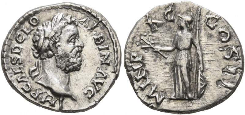 Clodius Albinus, 195-197. Denarius (Silver, 17 mm, 3.25 g, 12 h), Lugdunum. IMP ...