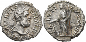 Clodius Albinus, 195-197. Denarius (Silver, 18 mm, 2.88 g, 6 h), Lugdunum, 196-197. IMP CAES D CLO SEP ALB AVG Laureate bust of Clodius Albinus to rig...