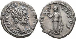 Septimius Severus, 193-211. Denarius (Silver, 18 mm, 2.91 g, 1 h), Emesa, 194-195. IMP CAE L SEP SEV PERT AVG COS II Laureate head of Septimius Severu...
