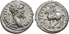 Septimius Severus, 193-211. Denarius (Silver, 17 mm, 3.20 g, 1 h), Emesa, 194-195. IMP CAE L SEP SEV PERT AVG COS II Laureate head of Septimius Severu...