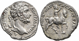 Septimius Severus, 193-211. Denarius (Silver, 18 mm, 3.79 g, 12 h), Rome, 196-197. L SEPT SEV PERT AVG IMP VIII Laureate head of Septimius Severus to ...