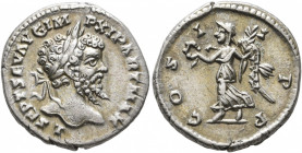 Septimius Severus, 193-211. Denarius (Silver, 18 mm, 3.55 g, 12 h), Laodicea, 198-202. L SEPT SEV AVG IMP XI PART MAX Laureate head of Septimius Sever...