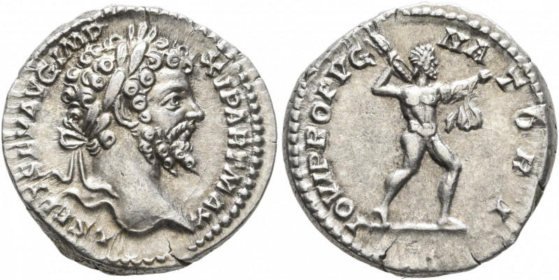 Septimius Severus, 193-211. Denarius (Silver, 18 mm, 3.27 g, 12 h), Rome, late 1...