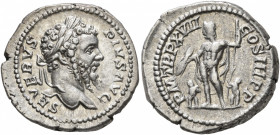 Septimius Severus, 193-211. Denarius (Silver, 20 mm, 5.00 g, 1 h), Rome, 209. SEVERVS PIVS AVG Laureate head of Septimius Severus to right. Rev. P M T...