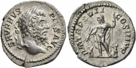 Septimius Severus, 193-211. Denarius (Silver, 19 mm, 3.38 g, 7 h), Rome, 209. SEVERVS PIVS AVG Laureate head of Septimius Severus to right. Rev. P M T...